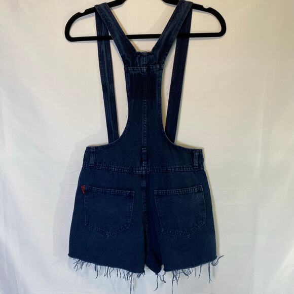 L.e.i Women's Vintage Y2K‎ 90's Suspender Overalls Cutoff Denim Romper - Picture 4 of 11